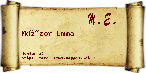 Mázor Emma névjegykártya
