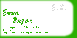 emma mazor business card